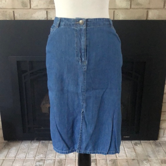 Emma James Soft Denim Front Split Skirt size 8 - Picture 1 of 8
